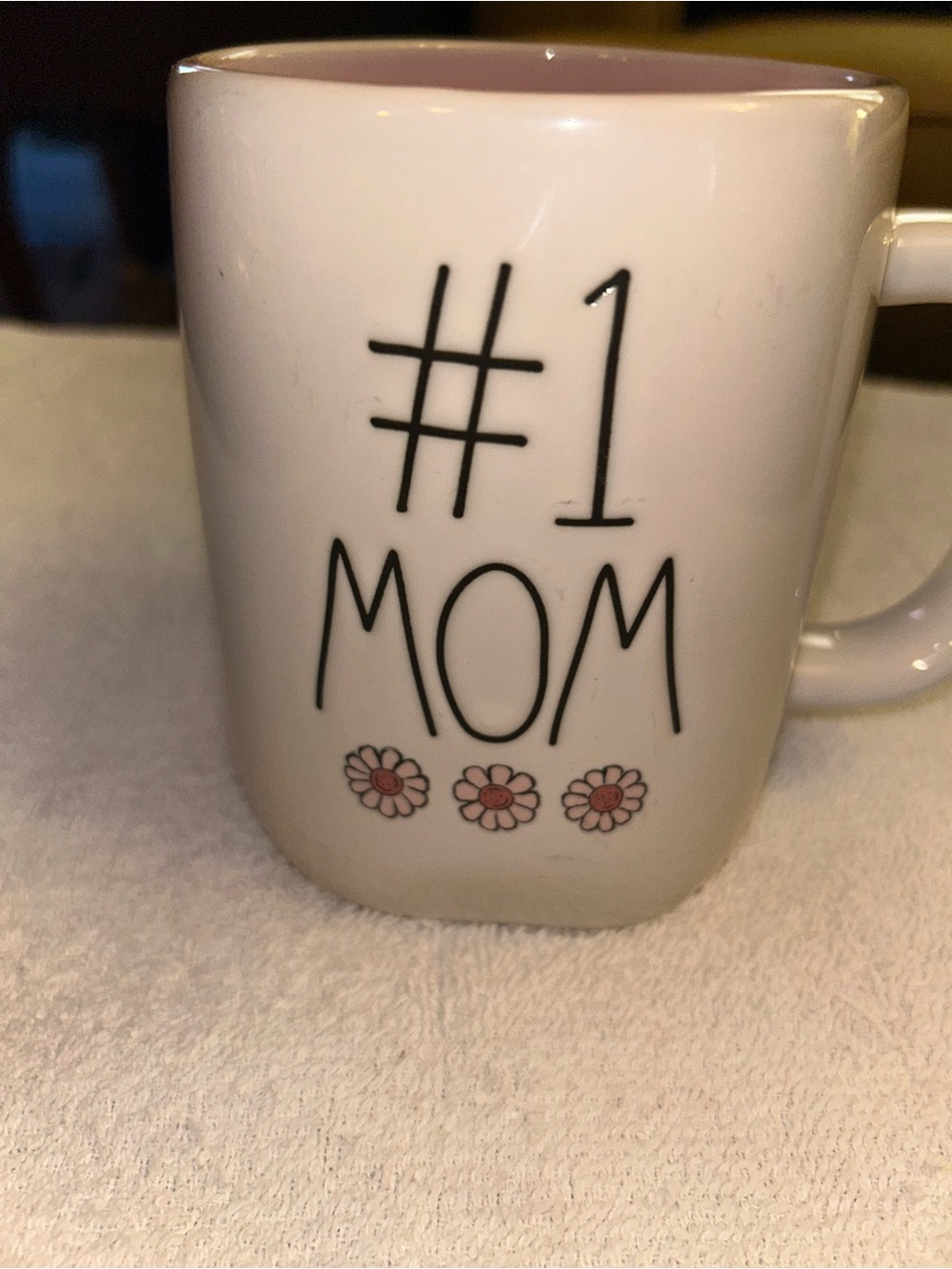 #1 Mom Pink Floral Ceramic Mug
